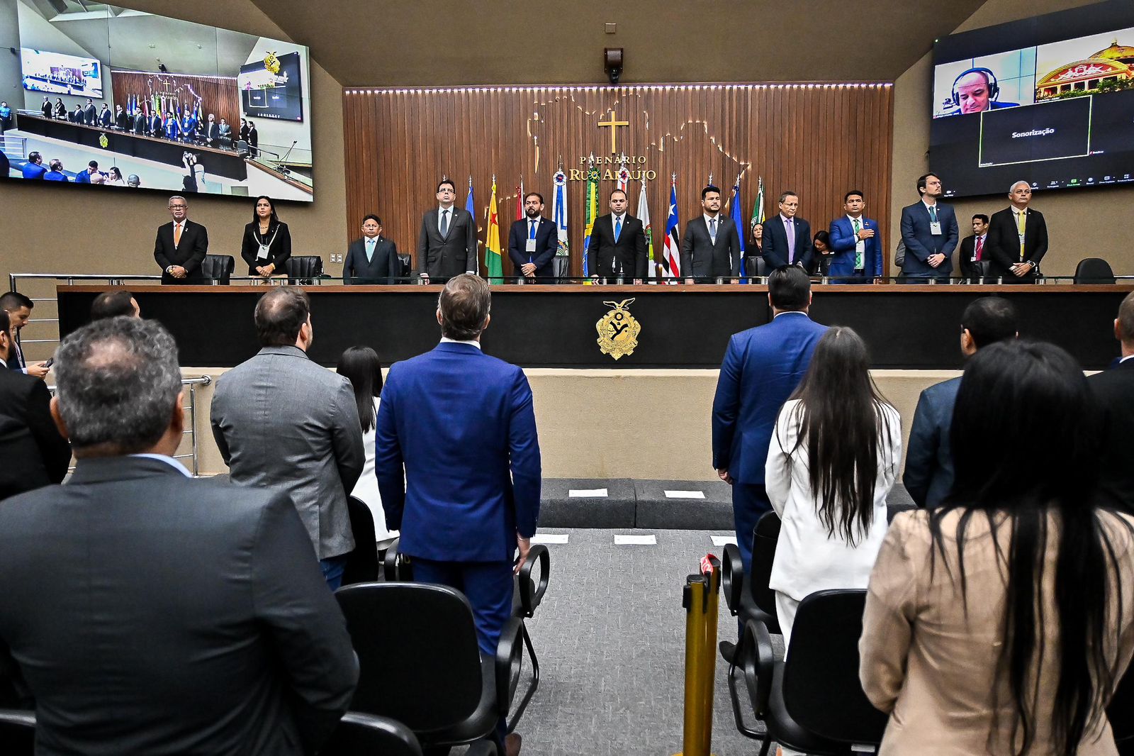 Presidente Roberto Cidade defende recuperacao da BR 319 na 2a Reuniao Ampliada do Colegiado de Deputadas e Deputados do Parlamento Amazonico Foto Rodrigo Brelaz